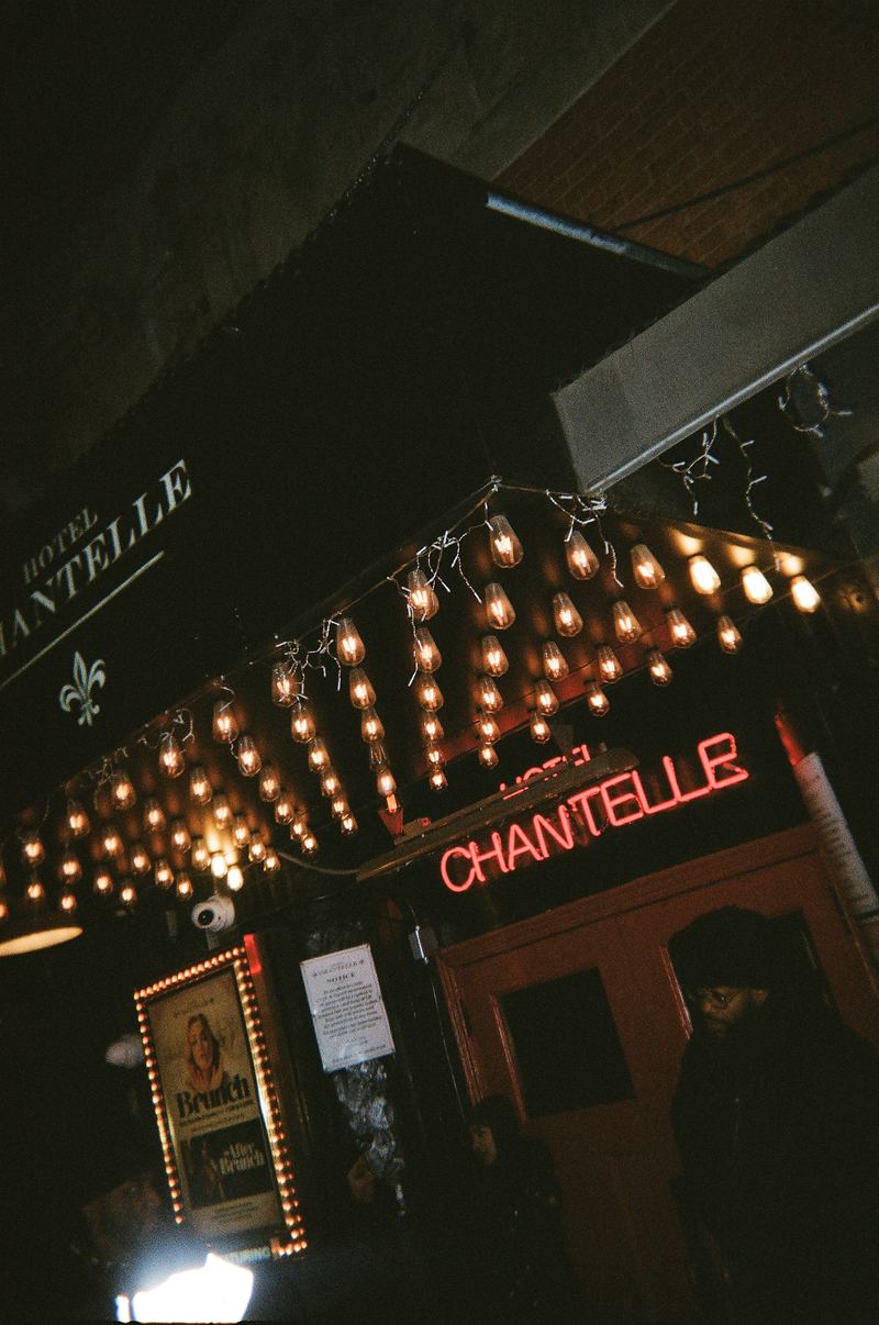 Looking up at the marquee